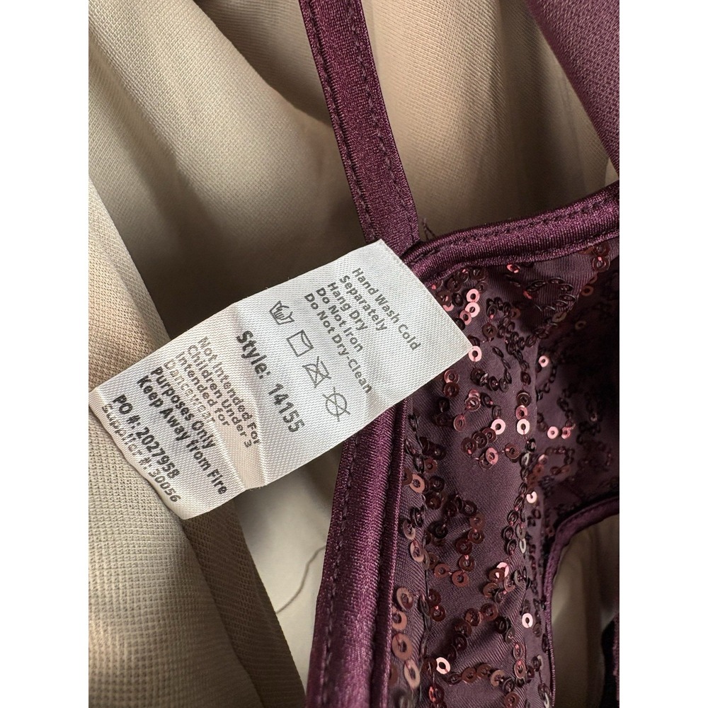 WEISSMAN Dance costume mesh dress leotard LA adult L Maxi Purple 14155 - Picture 7 of 9